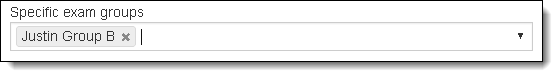Specific exam group applied to search.